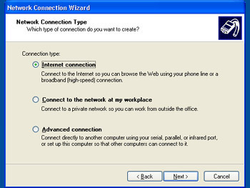 The Network Connection Wizard